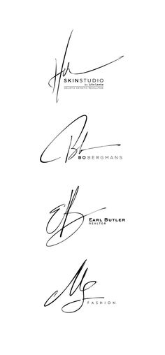 the signatures of three people in black and white