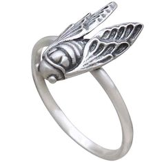 Wear this sterling silver cicada ring as a reminder to trust your instincts, sense of timing, and always to remain hopeful. The longest-living insects, cicadas are magical creatures who can lay dormant in the earth for over a decade, biding their time, just waiting for the perfect moment to re-emerge anew. This metamorphosis makes cicadas powerful symbols of transformation. In our lives times will come when we feel ready to change, to "shed our skin," and renew our sense of who we are. Cicada ri Cicada Ring, Moth Ring, Deaths Head, Powerful Symbols, Deaths Head Moth, The Moth, Travel Charms, Silver Bar Necklace, Trust Your Instincts