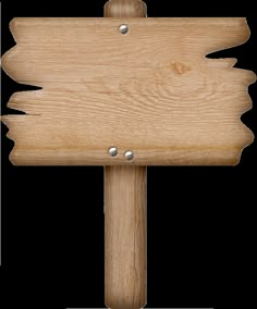 a wooden sign that is on top of a wood pole with rivet holes in the middle