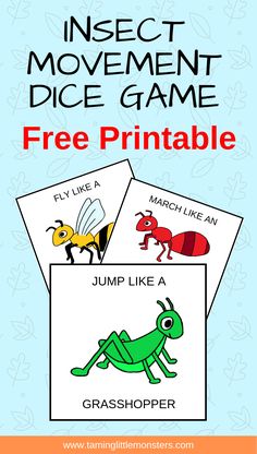 insect movement dice game with free printables