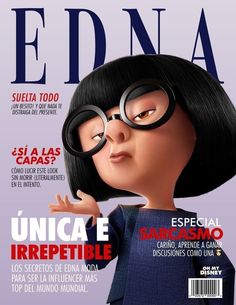 an image of a woman with glasses on the cover of magazine edna in spanish