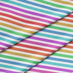 multicolored striped fabric on white background