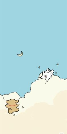 an image of a cartoon dog sleeping in the clouds