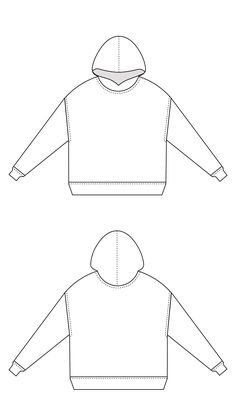 the front and back views of a hoodie sweatshirt