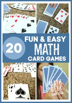 fun and easy math card games for kids to play on the floor with text overlay