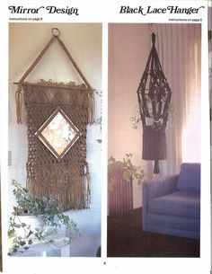 two pictures of the same wall hanging in different rooms