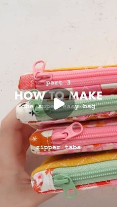 a person holding four different colored zippers in their hand and the text how to make them