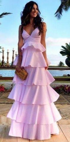 Teared Prom Dress, Pink Ruffle Dress Long, Bubble Gum Pink Prom Dresses, Pink Fluffy Prom Dress, Pink Ruffle Prom Dress, Preppy Prom Dresses, Light Pink Prom Dresses, Strapless Vintage Wedding Dress, Ruffle Pink Dress