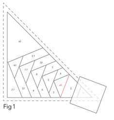 an image of a triangle with numbers on it and the area for each side to be drawn