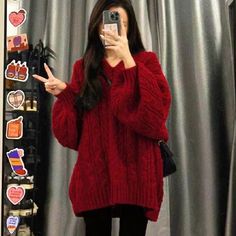 SPECIFICATIONS Size Length (cm) Length (inch) Bust (cm) Bust (inch) Shoulder (cm) Shoulder (inch) Sleeve (cm) Sleeve (inch) One Size 63 24.8 110-122 43.3-48.0 42 16.5 45 17.7 Warm Knit Sweater, Vintage Boho Dress, Harajuku Women, Lazy Style, Outer Wear, Sweater Cute, Women Sweater, Womens Fall, Preppy Style