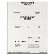 an invoice is shown with two numbers on the front and one number on the back