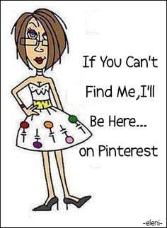 a cartoon girl wearing glasses and a dress with the words if you can't find me, i'll be here on pinterest