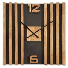 a clock made out of wood with numbers on it