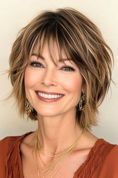 Edgy Razor Haircuts, Layered And Textured Haircuts, Sassy Layered Haircuts, Cute Short Haircut With Bangs, Long Stacked Bob Haircut Shoulder Length Medium Layered, Medium Length Hair With Textured Layers, Short Length Layered Haircuts, Short To Medium Hair With Bangs, Short Choppy Hair Styles