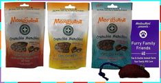 Meowijuana Catnip Crunchie Munchies Cat Treats 3 Flavor Variety Pack - (1 Each): Salmon, Chicken, Seafood Medley (3 Ounces) - Fun Animal Facts, Seafood Medley, Fun Facts About Animals, Animal Facts, Variety Pack, Seafood