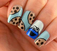 Nail Art Designs Cartoon Characters, Animal Gel Nails, Cartoon Characters Nail Art, Nails With Characters, Nail Character Designs, Cute Character Nails, Character Art Nails, Nail Art Characters, Cartoon Nails Disney