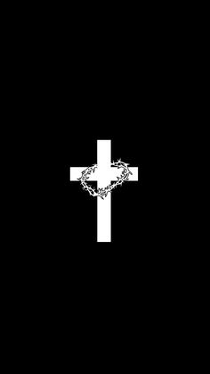 a white cross on a black background