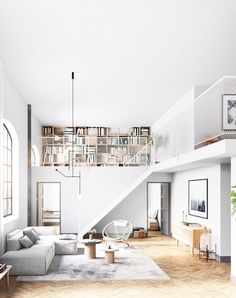 the instagram page shows an image of a living room with white furniture and bookshelves