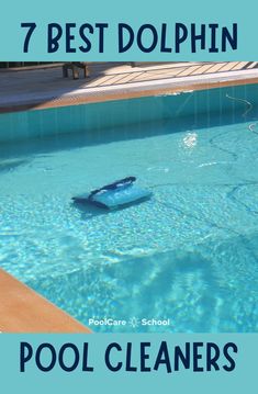 the pool cleaner is cleaning the blue water