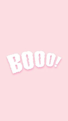 the word boo on a pink background