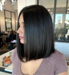 Blunt Lob for Tall Skinny Girl Short Shoulder Length Hair, One Length Haircuts, One Length Hair, Dunner Wordend Haar, Straight Hair Cuts, Short Straight Hair, Shoulder Length Hair Cuts, Girl Haircuts, Haircuts For Medium Hair