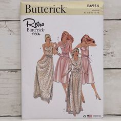 **Brand New** Butterick Retro 1980’s Women’s Sewing Patterns. Butterick B6914 Sizes: A5 (6, 8, 10, 12, 14) *New, Uncut, Factory Folded* 5 Patterns For $25 *Please Note: Packaging Has Folds And Creases But Pattern Is Unharmed* Sewing Vintage, Pretty Lingerie, Vintage Patterns, Sewing Patterns, Women's Fashion, Color White, Size 6, Lingerie, Packaging