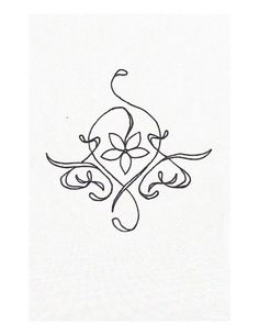 a black and white drawing of a flower on a white paper with the word love written in