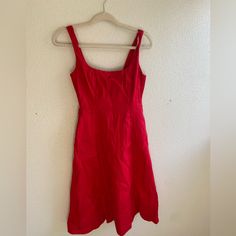 Red Banana Republic Dress, Never Worn No Flaws. Red A-line Mini Dress For Summer, Red A-line Sundress For Summer, Red Square Neck Beach Dress, Red Square Neck Dress For Beach, Red Lined Cotton Mini Dress, Red Lined Midi Dress For Summer, Red Cotton Midi Sundress, Red Cotton Midi Length Sundress, Red Lined Midi Dress For The Beach