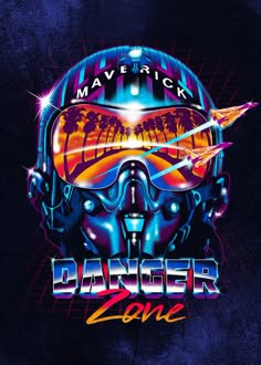 an image of a poster with the words danger zone on it, and a robot head in