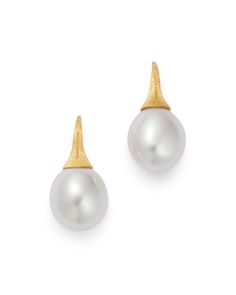 Marco Bicego 18K Yellow Gold Africa Freshwater Pearl Drop Earrings Branch Earrings, Freshwater Pearl Drop Earrings, Marco Bicego, French Wire, Online Earrings, Pearl Drop Earrings, Pearl Drop, Cultured Pearls, Style Board