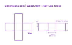 a cross is shown with measurements for the width and height of each piece in this diagram