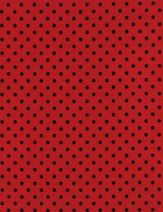 a red background with black polka dots