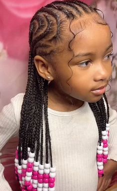 Braids For Kindergarten, Braids For Kids Black Natural Hair, Baby Face Hairstyles Braids, Cute Kid Hairstyles Braided, Hairstyles For Black Girls Kids Braided, Knotless Braids With Beads Kids, Toddlers Braids Hairstyles, Toddler Individual Braids, Simple Natural Hairstyles For Kids