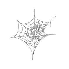 a spider's web is shown in black and white on a white background, it appears to be drawn by hand