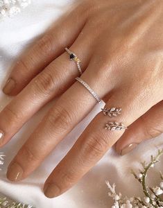 Moon Rings, Stars Ring, Rings Aesthetic, Silver Rings For Women, Moon And Star Ring, Two Rings, Gold Necklace Simple, Stars Moon, Leaf Ring