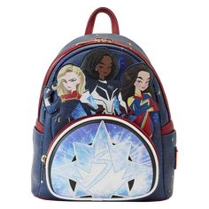 On the front of this inter-dimensional accessory, a glitchy textured motif features heroic symbols from the Spider-Verse. Down below, Miles Morales leaps through a portal taking the shape of the bag’s front zipper pocket. Tilt the bag in the light to reveal Spider-Gwen as she dives through the portal, which also features a red glow-in-the-dark frame. Sling the bag around to see an encore appearance of Gwen and Miles. This backpack is an officially licensed Marvel product. Dimensions: 8.5”W x 11” Loungefly Purse, Marvel Backpack, Marvel Gifts, The Marvels, Mini Mochila, Loungefly Bag, Backpacking Gear, Ms Marvel, Super Heroes