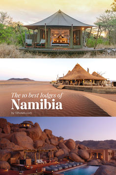 there are two different pictures with the words namibia on them