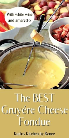 the best gruyere cheese fondue recipe with white wine and amarettoo