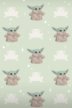 the baby yoda pattern is shown in pastel colors