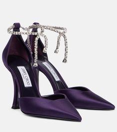 Dark Purple Heels, Ivory Pumps, Jimmy Choo Pumps, Purple Heels, Jimmy Choo Heels, Gold Pumps, Pink Pumps, Satin Pumps, Girly Shoes