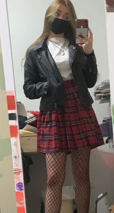 Outfits With Red Plaid Skirt, Plaid Red Skirt Outfit, Red Plaid Skirt Outfit Grunge, Voltron Shifting, Red Skirt Outfit Aesthetic, Plaid Skirt Outfit Grunge, Red Tennis Skirt Outfit, Red Grunge Outfit, Red Plaid Skirt Outfit