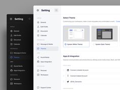 two screens showing the settings and options for an app or email application, one is being viewed from different angles