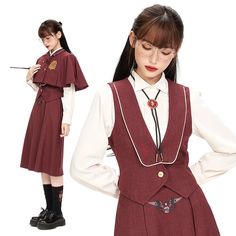 a girl in a school uniform with her hands on her hips