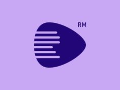 a purple background with the words rm on it