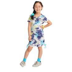 Girls Side Rushed T-Shirt Dress Nwt Justice Accessories, Place Making, The Justice, Blue Gender, Tie Dye Print, Tutu Dress, Kids' Dresses, T Shirt Dress, Cute Dresses