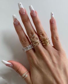 French Tip Nails Acrylic Long, Tip Nails Acrylic, French Tip Nails Acrylic, Prom Nails Acrylic, Nails Acrylic Long, Gold Wrap Ring, French Tip Acrylic Nails, Simple Acrylic Nails, French Acrylic Nails