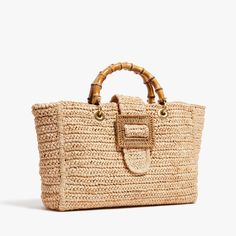 Inspired by the style of the '60s, Pam was dreaming of effortless raffia essentials.  Our handwoven raffia tote is expertly crafted and beautifully finished with brushed gold hardware, bamboo and rattan.  Every detail is considered with special attention to function and versatility.  Named after Pam's grandmother, The Celine Belt Bag, Brushed Gold Hardware, Leather Makeup Bag, Raffia Bag, Bamboo Handles, Shopping Tote Bag, Crochet Handbags, Woven Bag, Womens Purses