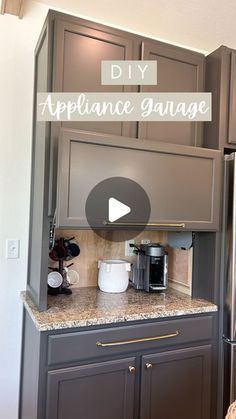 an appliance garage is shown with the words diy appliance change