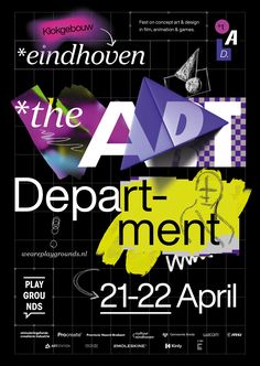 the art department poster with different colors and shapes