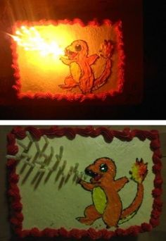 an image of a cake with the words epicness on it and a picture of a squirrel